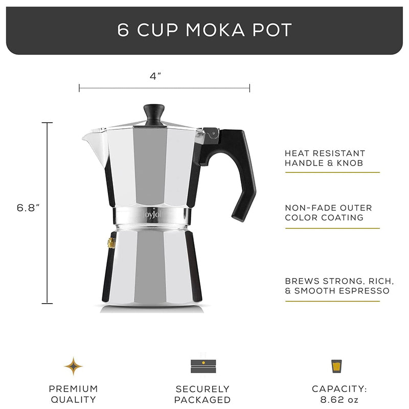 Cafetera Italiana 450ml 9 Tazas Espresso Acero Inoxidable - LhuaStore