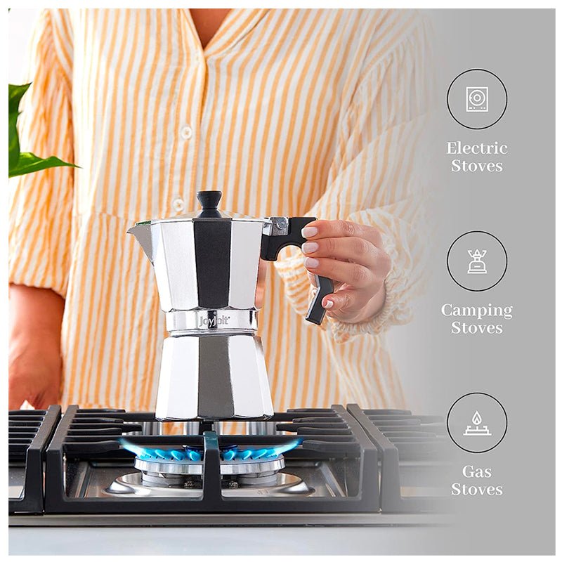 Cafetera Italiana 450ml 9 Tazas Espresso Acero Inoxidable - LhuaStore