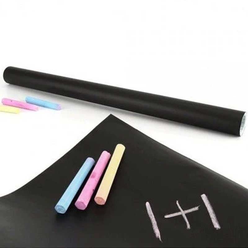 Pizarra Sticker Negro Vinilo + Tizas Surtidas