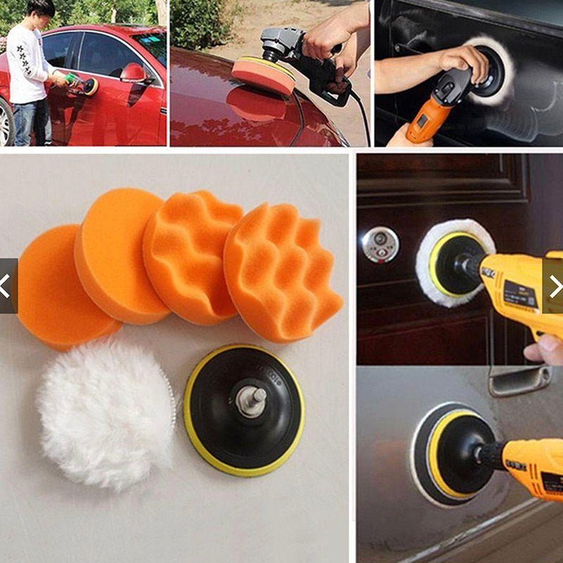 Set 7 Accesorios Discos Esponjas Pulir Pulidoras Auto