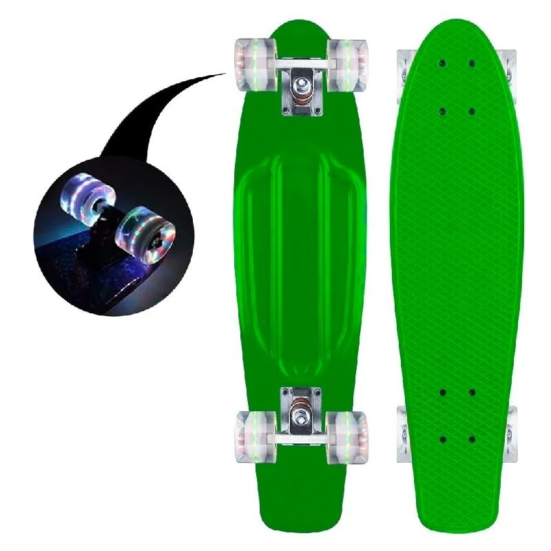 Skate Penny Patineta Verde Ruedas Led Niños