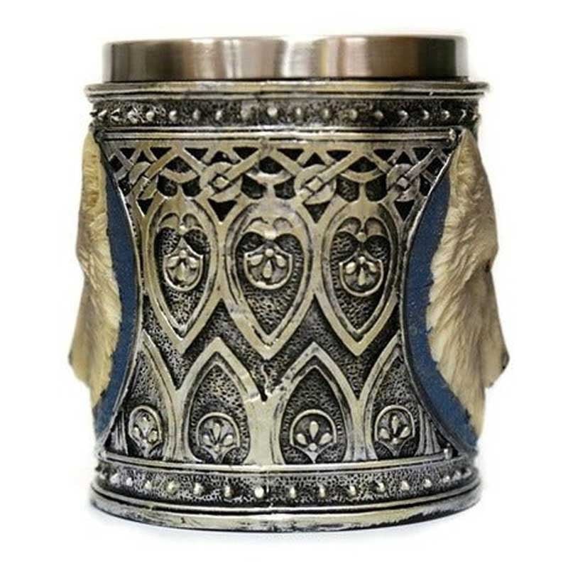 Taza Tazón Mug Zorro Medieval Acero Inoxidable 400ml Vikingo
