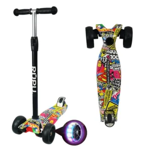 Scooter Monopatin Rupu Cartoons Niños Regulable Rueda Led