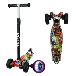 Scooter Monopatin Rupu Cartoons Two Niños Regulable Rueda Led