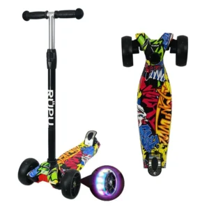 Scooter Monopatin Rupu Freestyle Niños Regulable Rueda Led