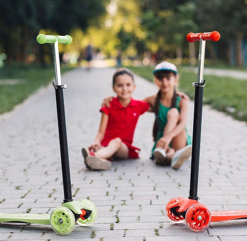 Scooter Monopatín Ruedas Led Niñ@s Regulable Naranja